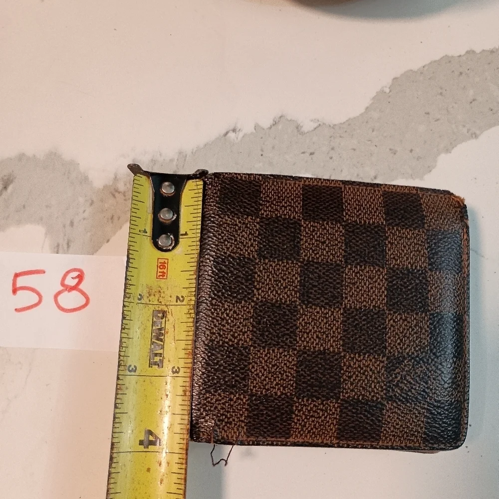 Authentic Louis Vuitton Damier folding wallet coin case vintage